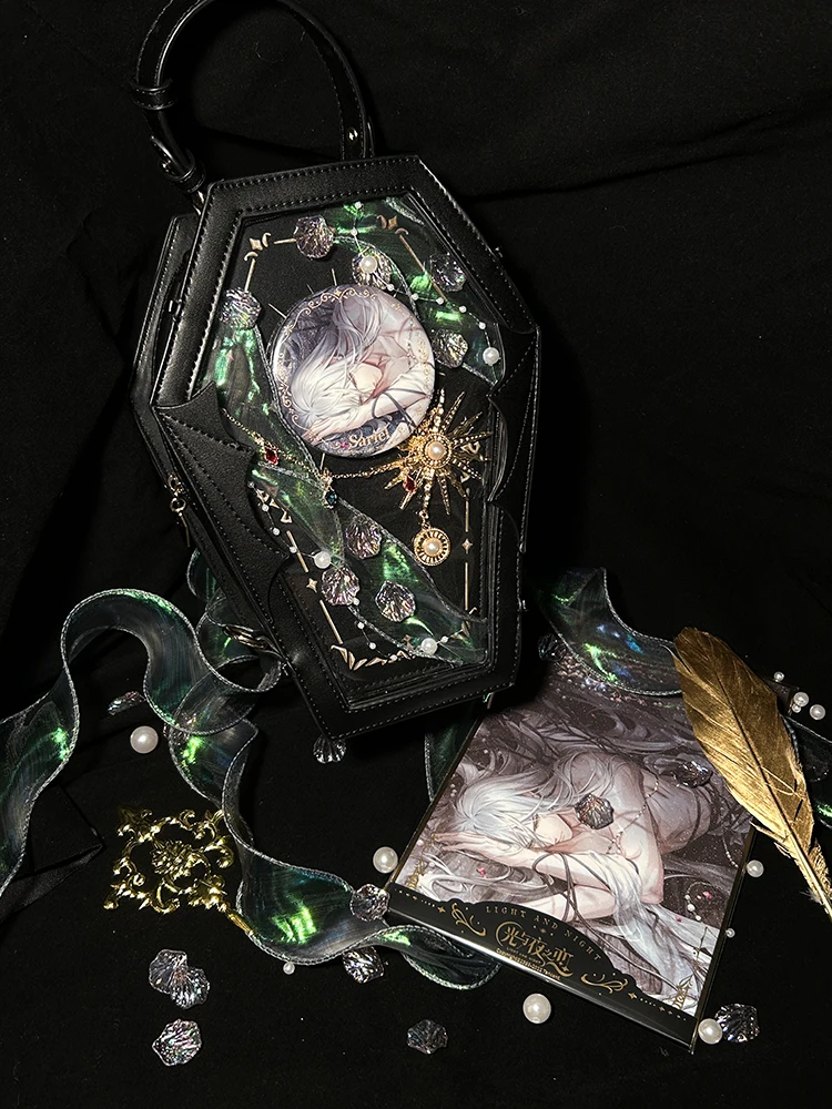 Original dark small coffin baby lta bag shoulder bag sweet girl two-dimensional small food goth portable messenger women's bags