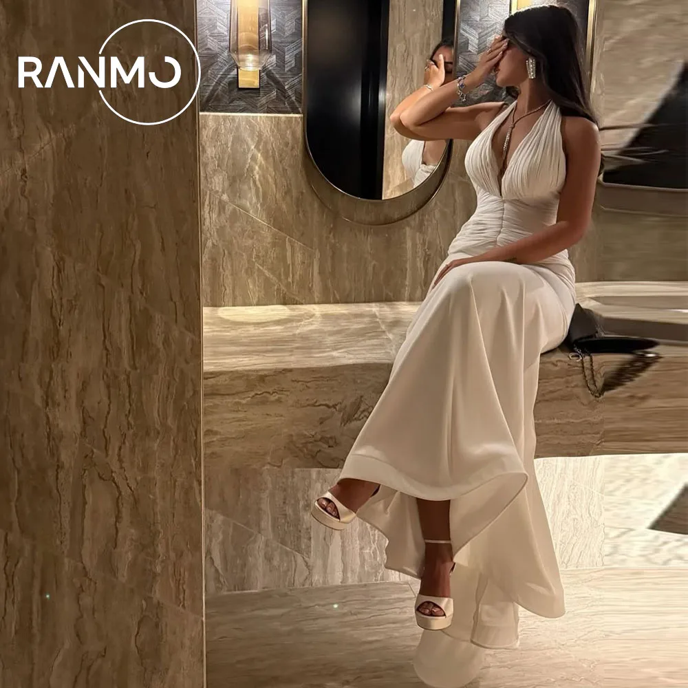 

Ranmo Sexy 2026 Mermaid Evening Dresses for Women Halter Wedding Party Dress Sleeveless Prom Dress vestidos de gala Customized