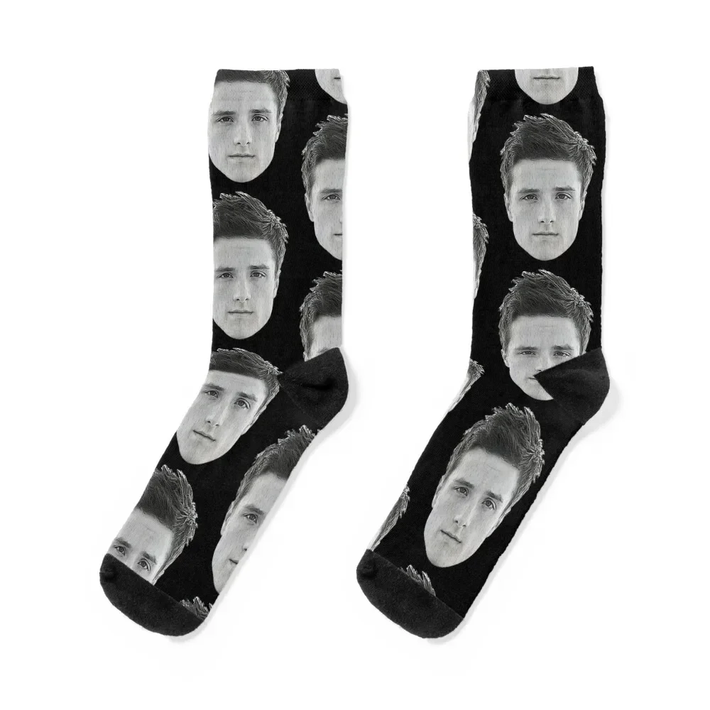 Josh Hutcherson's Face Engraved on a Wooden Spoon Socks anti slip football Running Stockings compression Socks Woman Men's