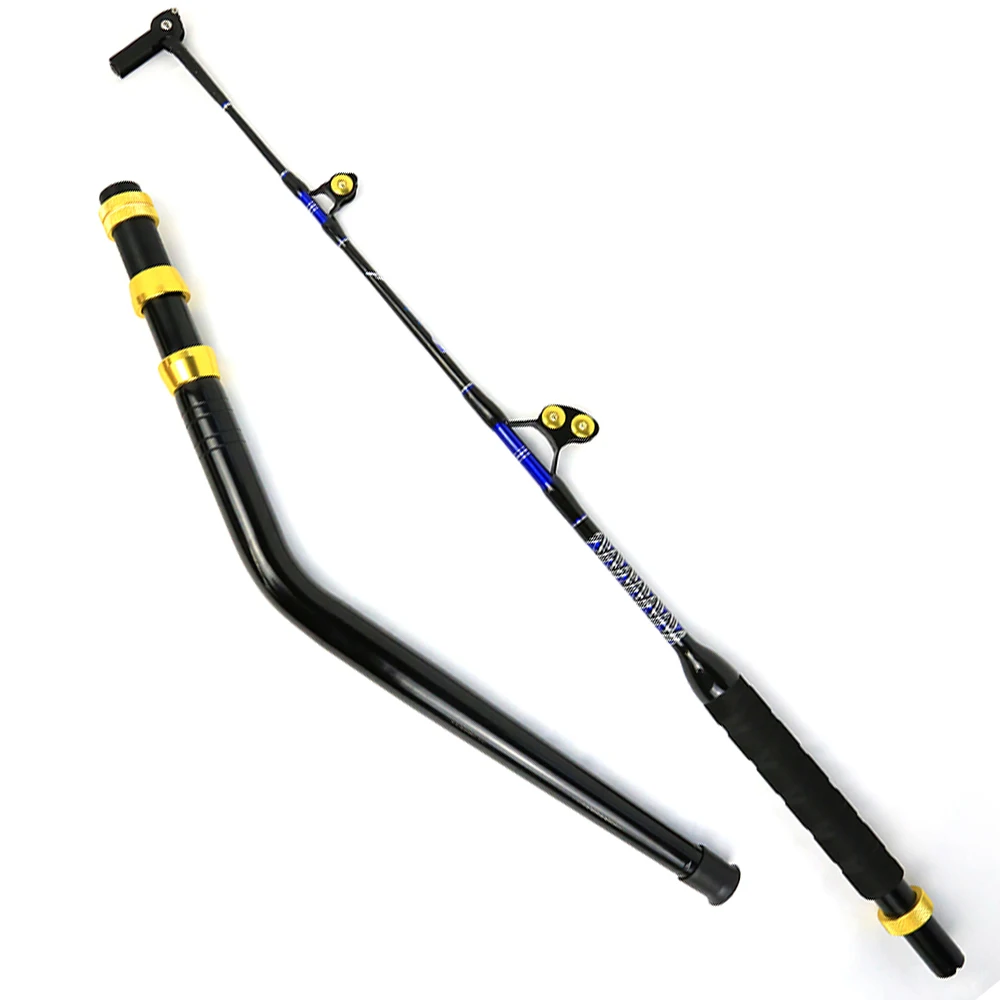 5ft 130lbs Aluminium Bent Butt Trolling Rod Swivel Tip Fiberglas Big Game Angelrute Tiefsee Thunfisch Boot Trolling Rod