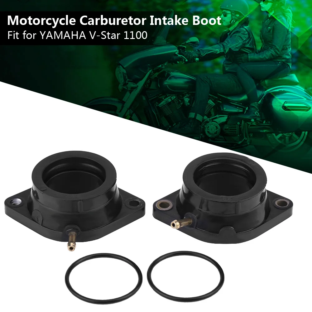 

2Pcs Motorcycle Carb Carburetor Intake Manifold Boot Joint For YAMAHA V Star 1100