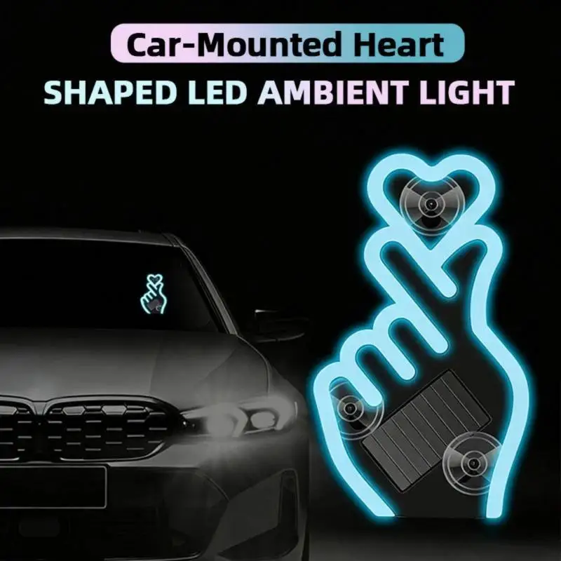 Car Interior Ambient Atmosphere Lamp Solar Powered Gesture Activated LED Decor Light for All Car Types