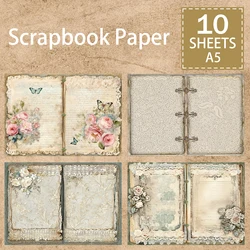 10 Sheets A5 Size Book Page Insert Sheet Music Lace Word Birdcage Background Vintage Grunge Journal Planning Scrapbooking