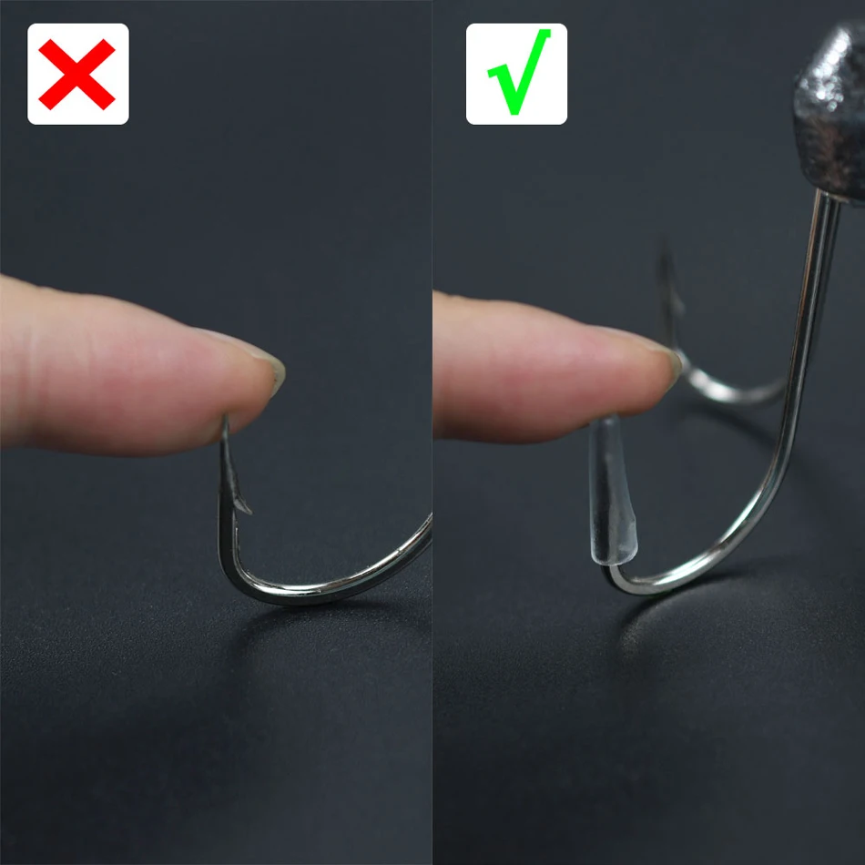 100 Stück Angelhaken-Schutzhüllen, Widerhakenschutzkappen, allgemeine Spitzen-Schutzkappen, Sicherheitsabdeckungen für Angelhaken und Köder – Detail 4