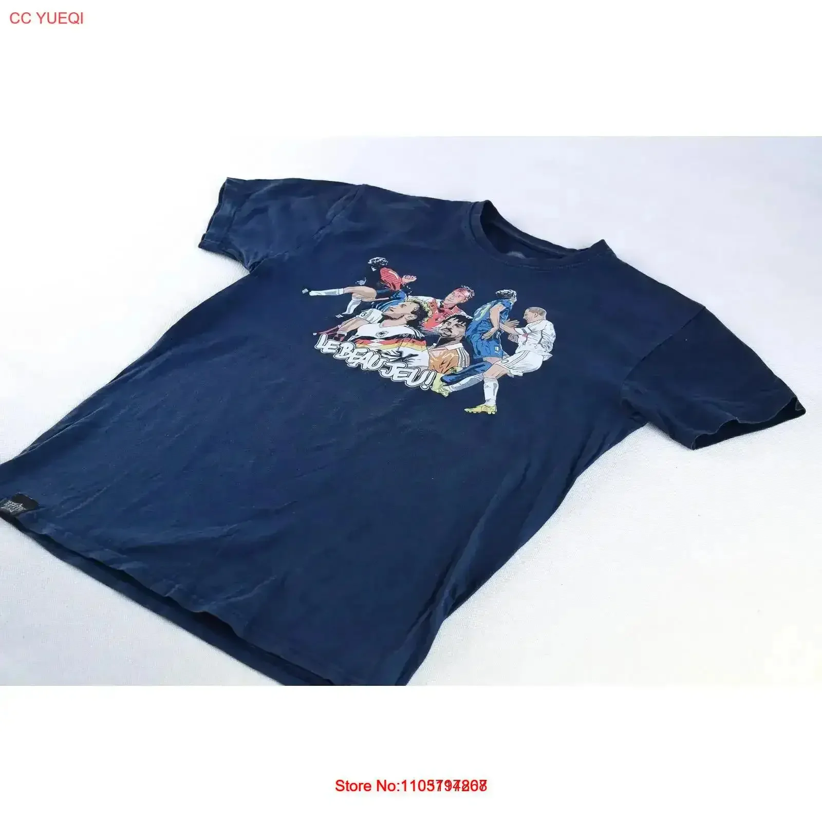Camiseta Sapeur Le Beau Jeu Casual Couture Völler Gullit Frankfurt 2016 azul talla M vintage Lavado Cómodo gráfico vintage