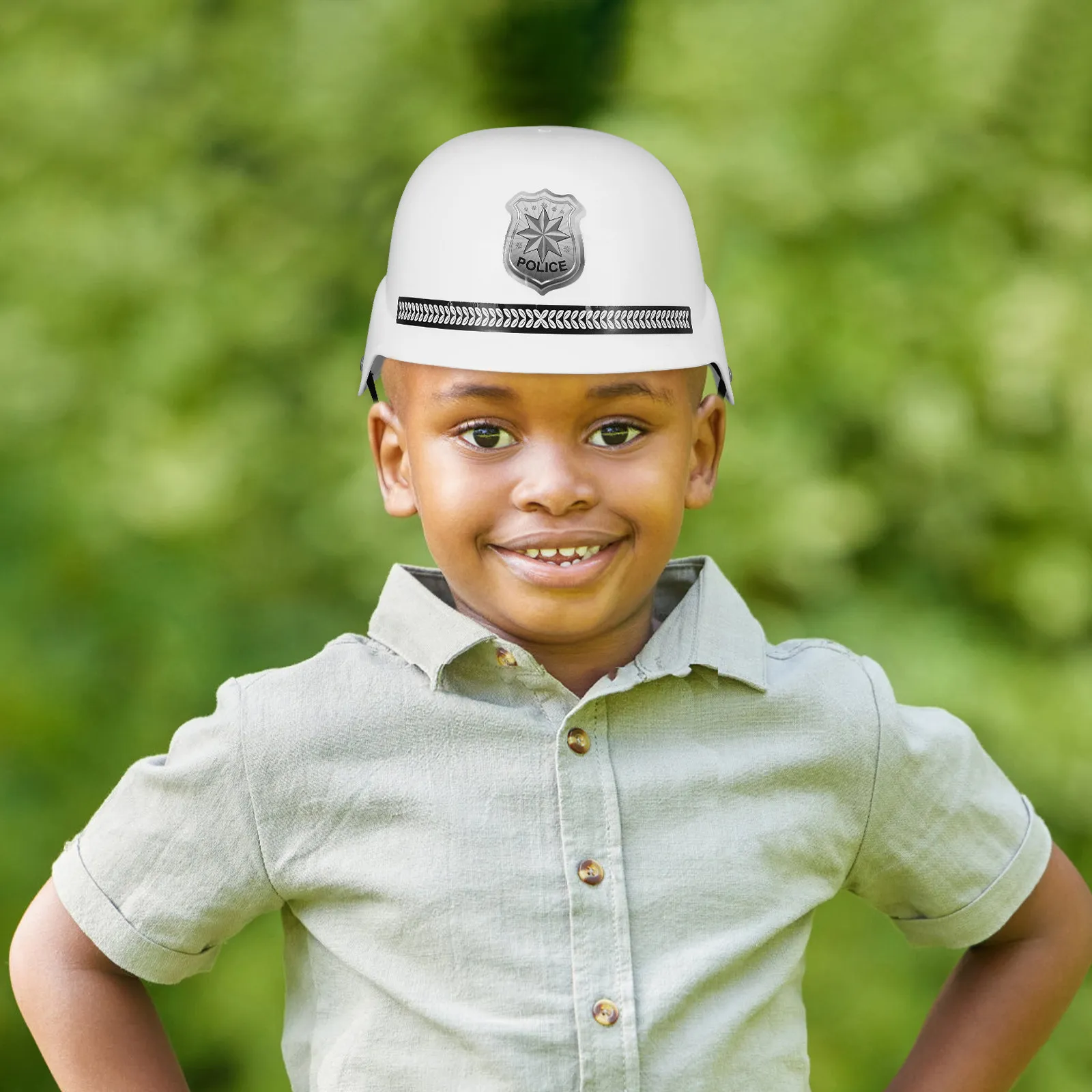 Dziecięcy strój policjanta, akcesorium do odgrywania ról na Halloween, karnawał, przedstawienie teatralne, dekoracyjna czapka do cosplayu