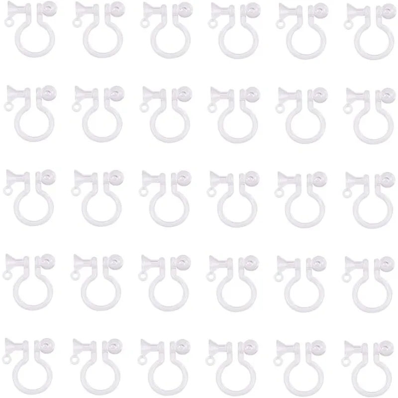 

30 шт. прозрачные пластиковые клипсы-конвертер для сережек, подходят для 5 мм, стразы 11x10x3,5 мм для ушей без пирсинга