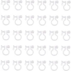 30 Pcs Clear Plastic Clip-on Earring Converter Component Fit 5mm Rhinestone 11x10x3.5mm for Non-Pierced Ears