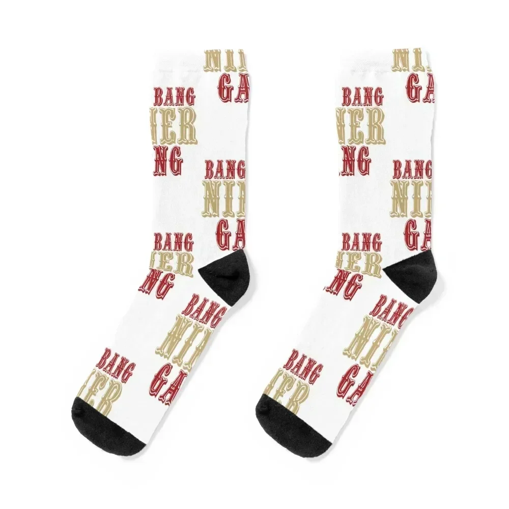 

Bang Bang Niner Gang! Socks christmas stocking football winter gifts retro Socks Female Men's
