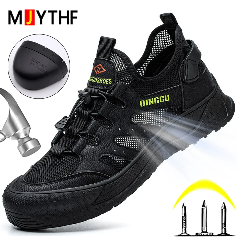 

Breathable Mesh Work Safety Shoes Men Lightweight soft bottom Work Sneakers Men Puncture-Proof Indestructible shoes Security