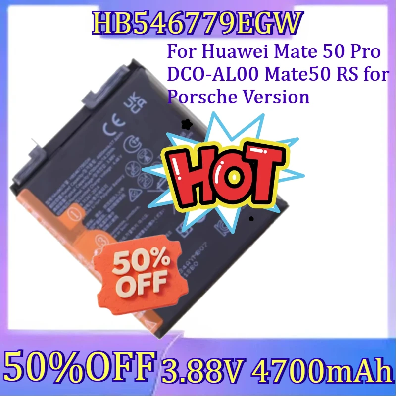 

For Huawei Mate 50 Pro DCO-AL00 Mate50 RS for Porsche Version New 3.88V 4700mAh HB546779EGW High Quality Battery