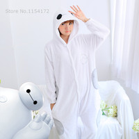 Big Hero Baymax Cosplay Halloween Party Costumes Animal Pijama Flannel Sleepwear Adult Onesies Baymax Pajamas Kigurumi