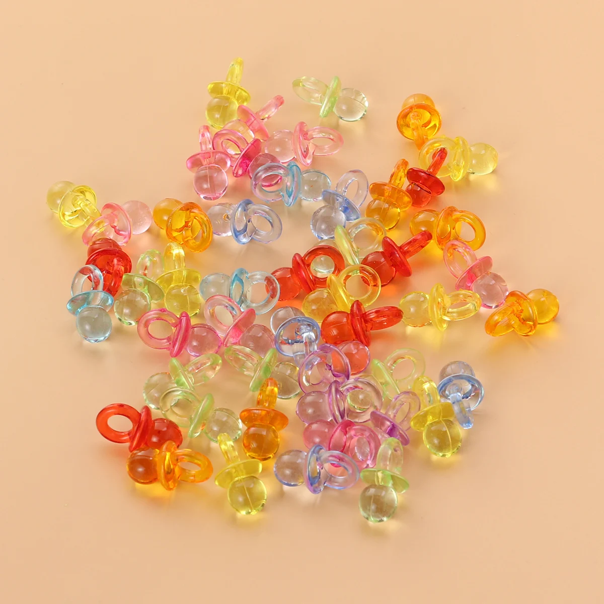 

50Pcs Acrylic Baby Shower Pacifiers for Table Scatter Decor Party Favors Games and Craft Activities Baby Pacifiers