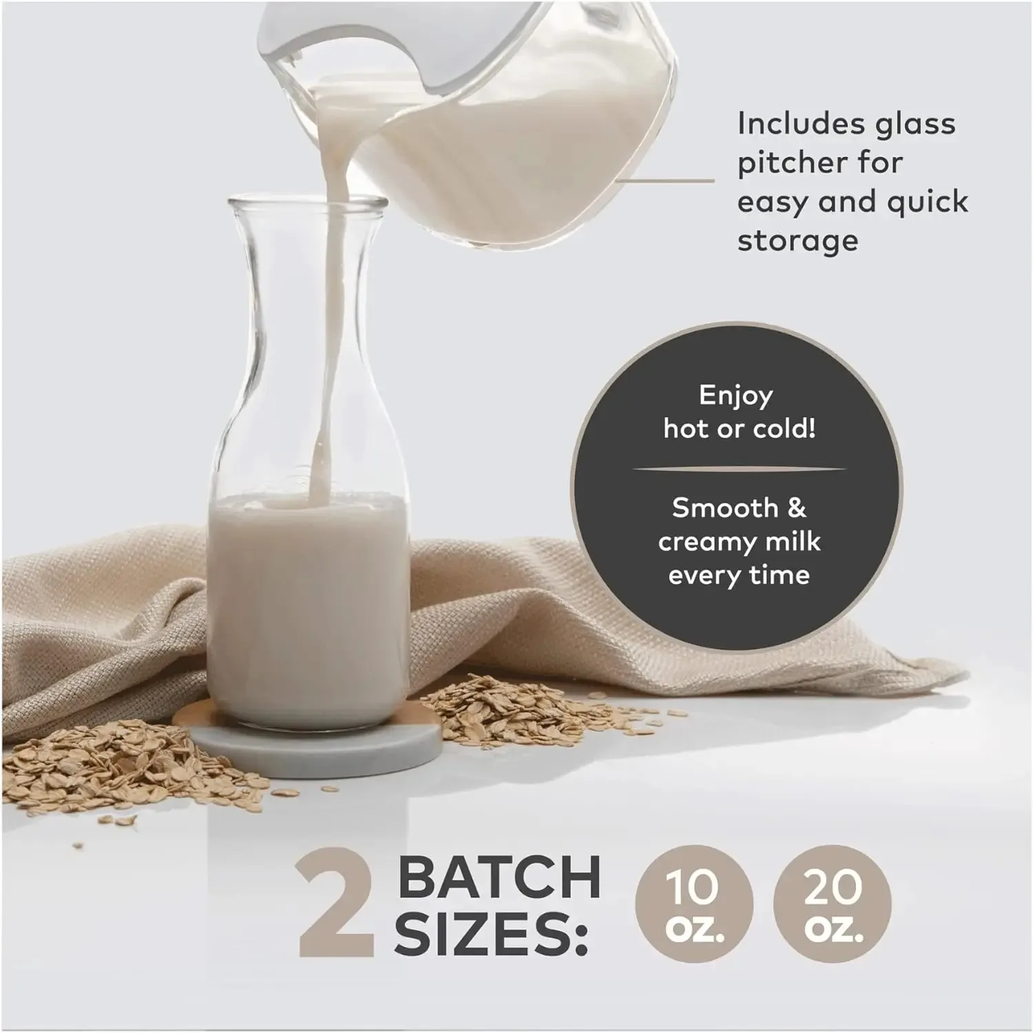 ChefWave Milkmade Dairy Alternative Vegan Nut Maker Machine, Almond Soy Milk, Oat Cashew Coconut