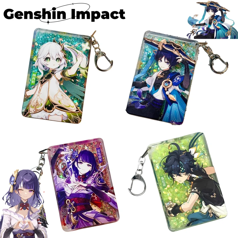 Genshin Impact Kaedehara Kazuha Yae Miko игровая периферия креативный акриловый зыбучий песок двусторонний брелок школьная сумка кулон