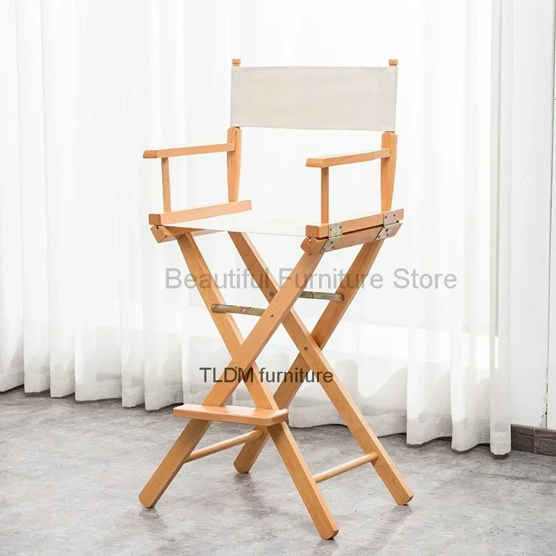 

Household Outdoor Solid Wood Folding Director's Chair Leisure Canvas Armchair Camping Chair Internet Famous Photo Taking Chair