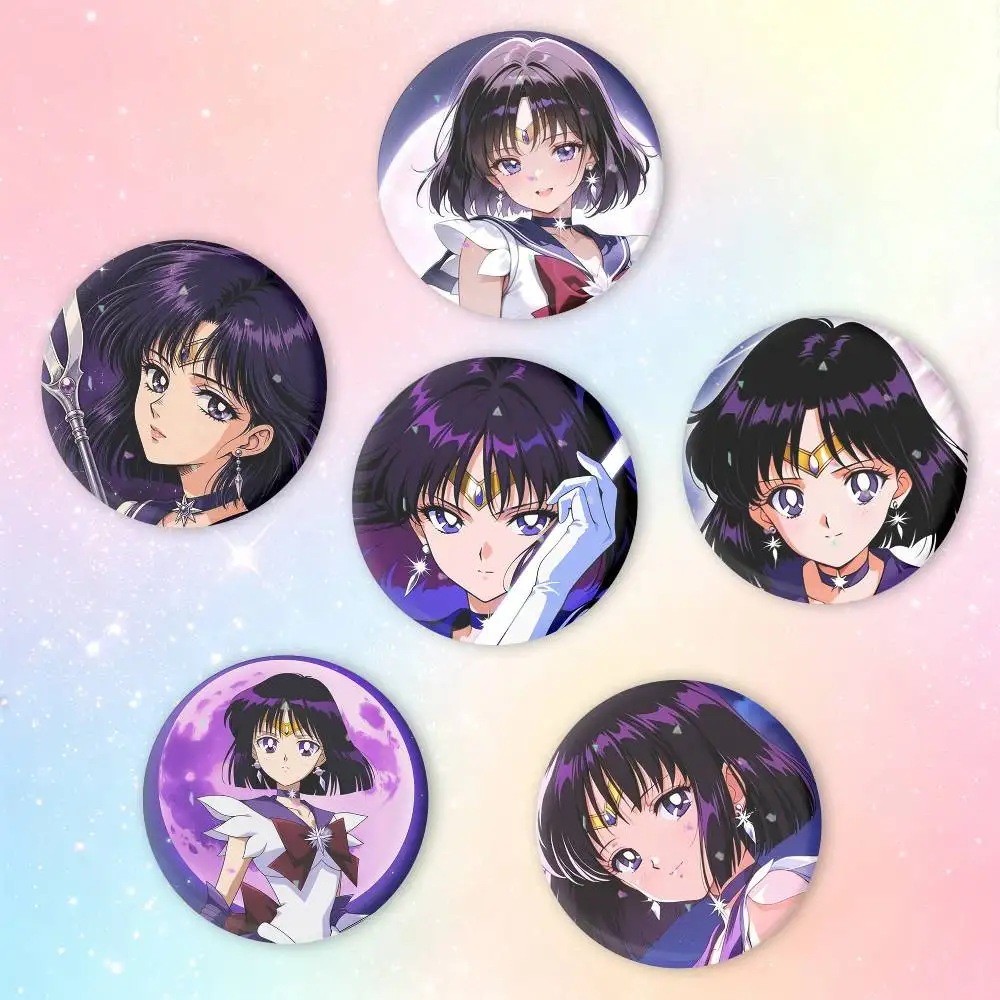 S-Sailor Moon Sailor Saturn Button Pins Backpack Clothing Decor Brooch Badge Jewelry Gifts for Kids
