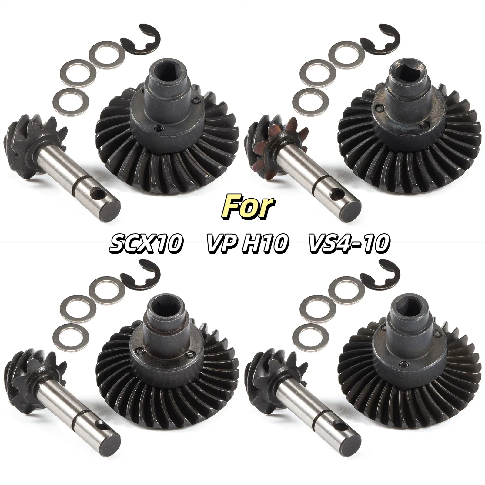 Spiral Bevel Gear Steel 24T 27T 30T 33T For SCX10 Capra VP H10 Phoenix Axle Rc Crawler Car Overdrive Upgrade Replacement Parts
