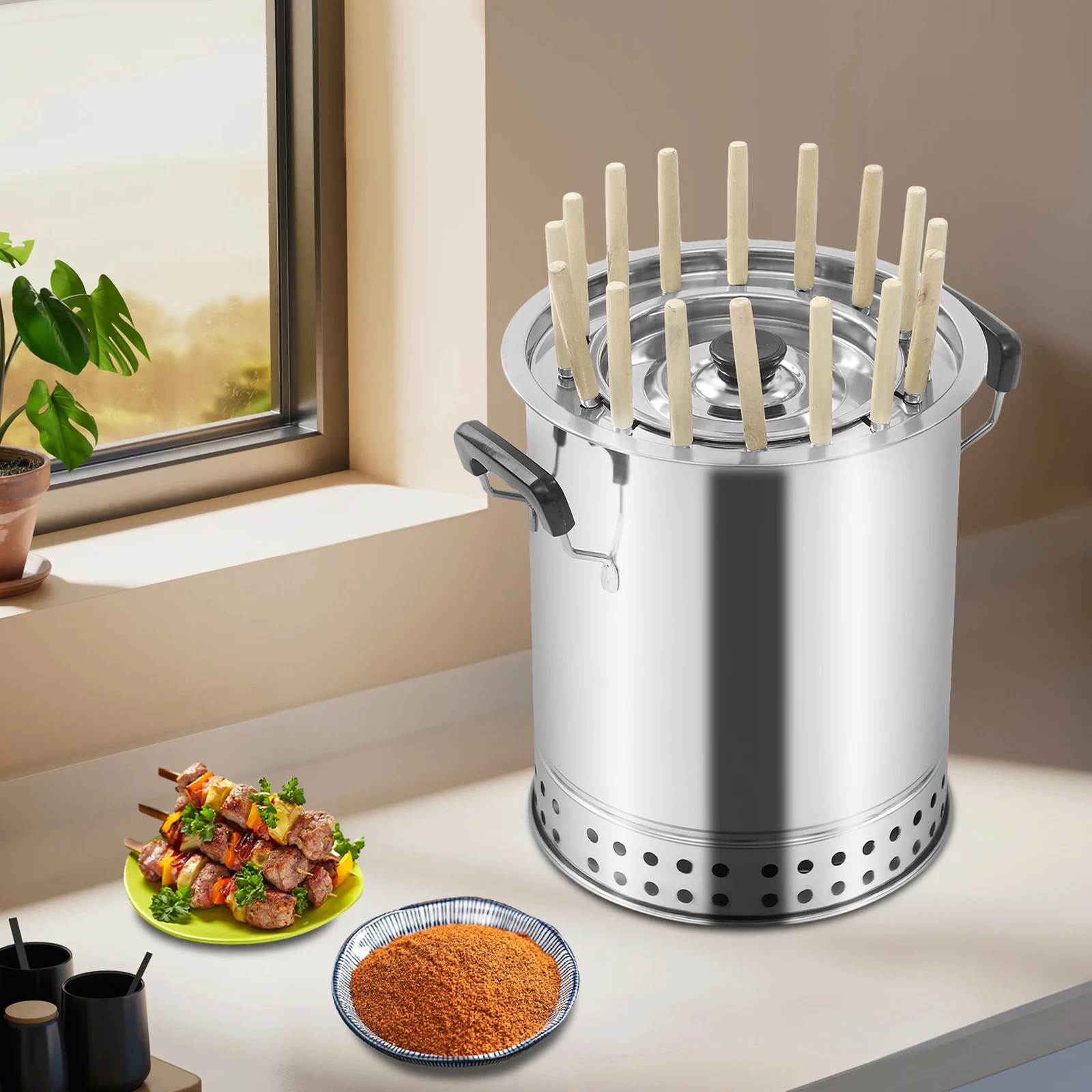 

Charcoal Grill, Portable Compact Bbq Charcoal Grill, Portable Charcoal Grill Used In Ventilated Areas Both Indoors And Outdoors