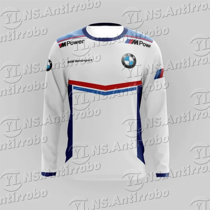 

For BMW Motorrad Armor Jerseys ADVENTURE Sport Travel Long T-Shirt Motorcycle Racing Team Quick Dry Breathable Summer White