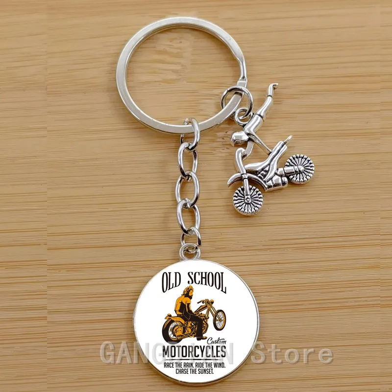 Punk motorcycle, motorcycle off-road rider keychain