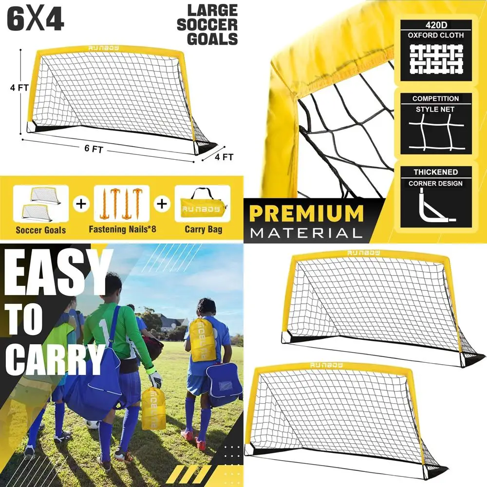 

Portable Soccer Goal for Kids, 6x4 Feet, with Carry Bag, Suitable for Indoor/Outdoor, Youth and Adults