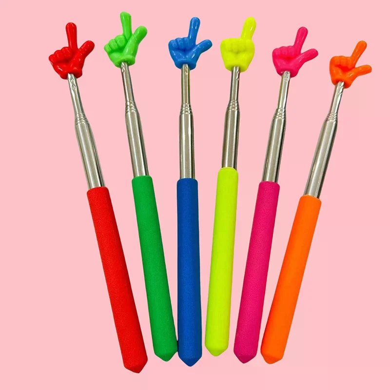 Retractable Teacher Pointer Finger Design StainlessSteel Telescopic School Teaching Pointer Stick Teacher Supplies For Classroom