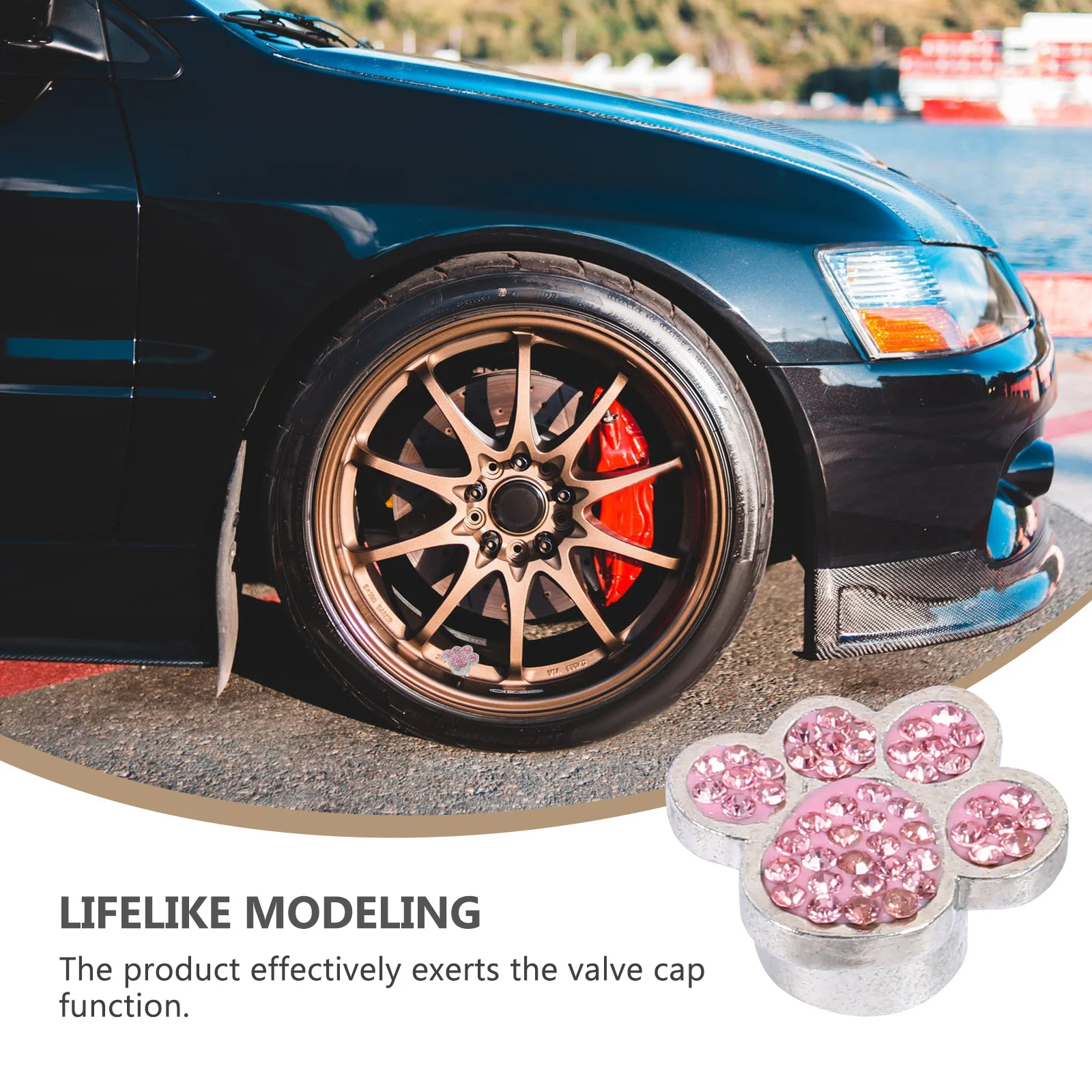 4 قطعة قبعات فوهة الهواء العالمي النحاس الغبار يغطي لإطارات السيارات رائعة دوامة صمام قبعات أنيق الأغطية الواقية العملي #5