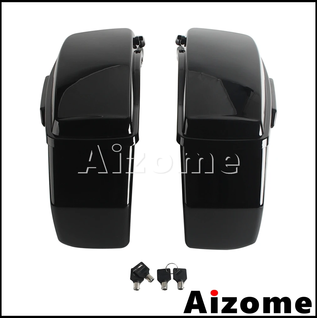 Motorcycle Side Luggage Storage Boxes For Harley Touring Street Glide Road Glide Road King Rear Hard Saddlebag Trunk Boxes 14-23