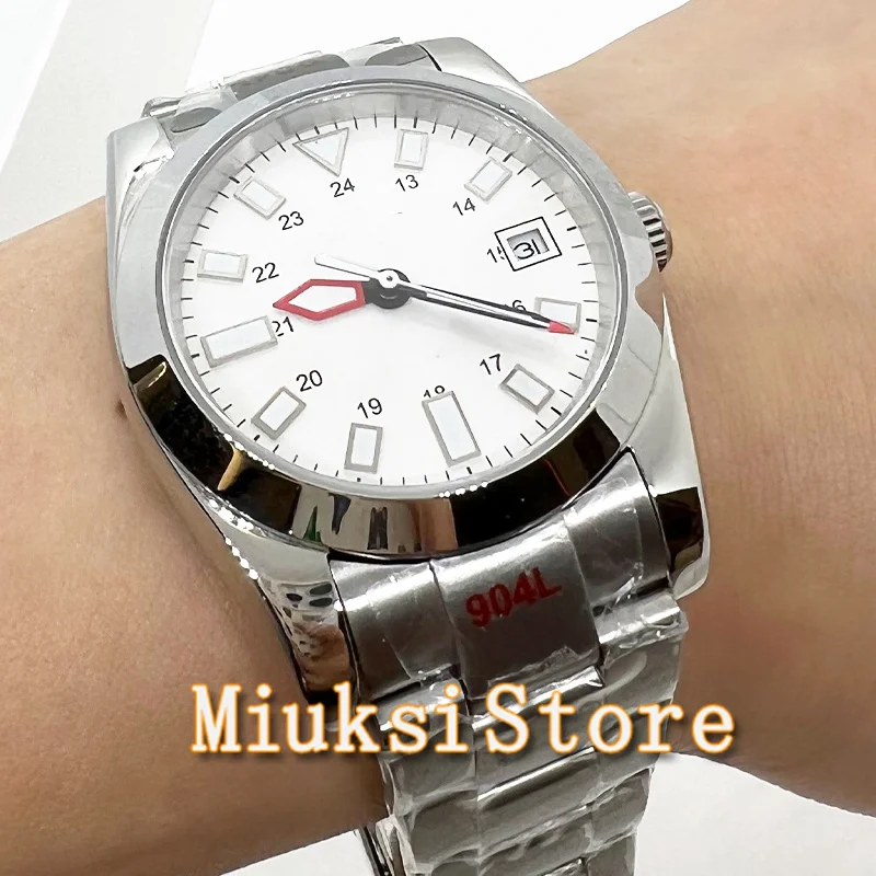 36mm/40mm Automatic Men's Wristwatch Polished Bezel White Dial PT5000 Miyota 8215 Mingzhu 2813 Movement Watch Auto Date