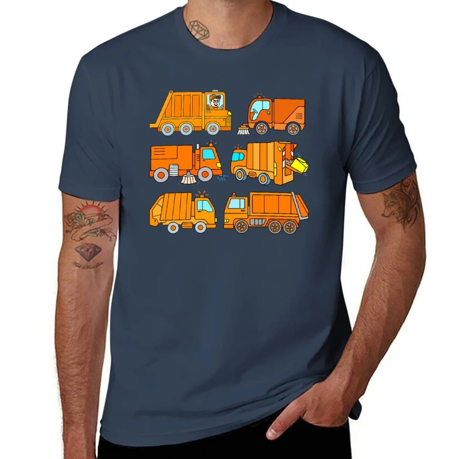 

Kids Garbage Trucks Trash Vehicles Rubbish Collection T-Shirt man t shirt heavy cotton t shirts for man graphic funny T-Shirt