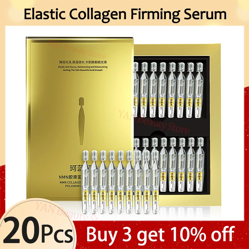 20/60pcs Elastic Collagen Protein Firming Serum Polypeptide Anti Wrinkle Essence Hyaluronic Acid Moisturizing Revitalizing Skin