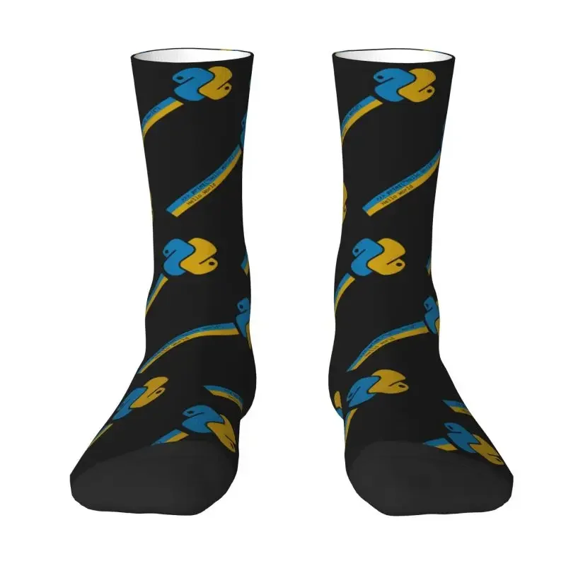 Printing Programmer Python Socks for Men Women Stretchy Summer Autumn Winter Computer Developer Programming Coder Crew Socks