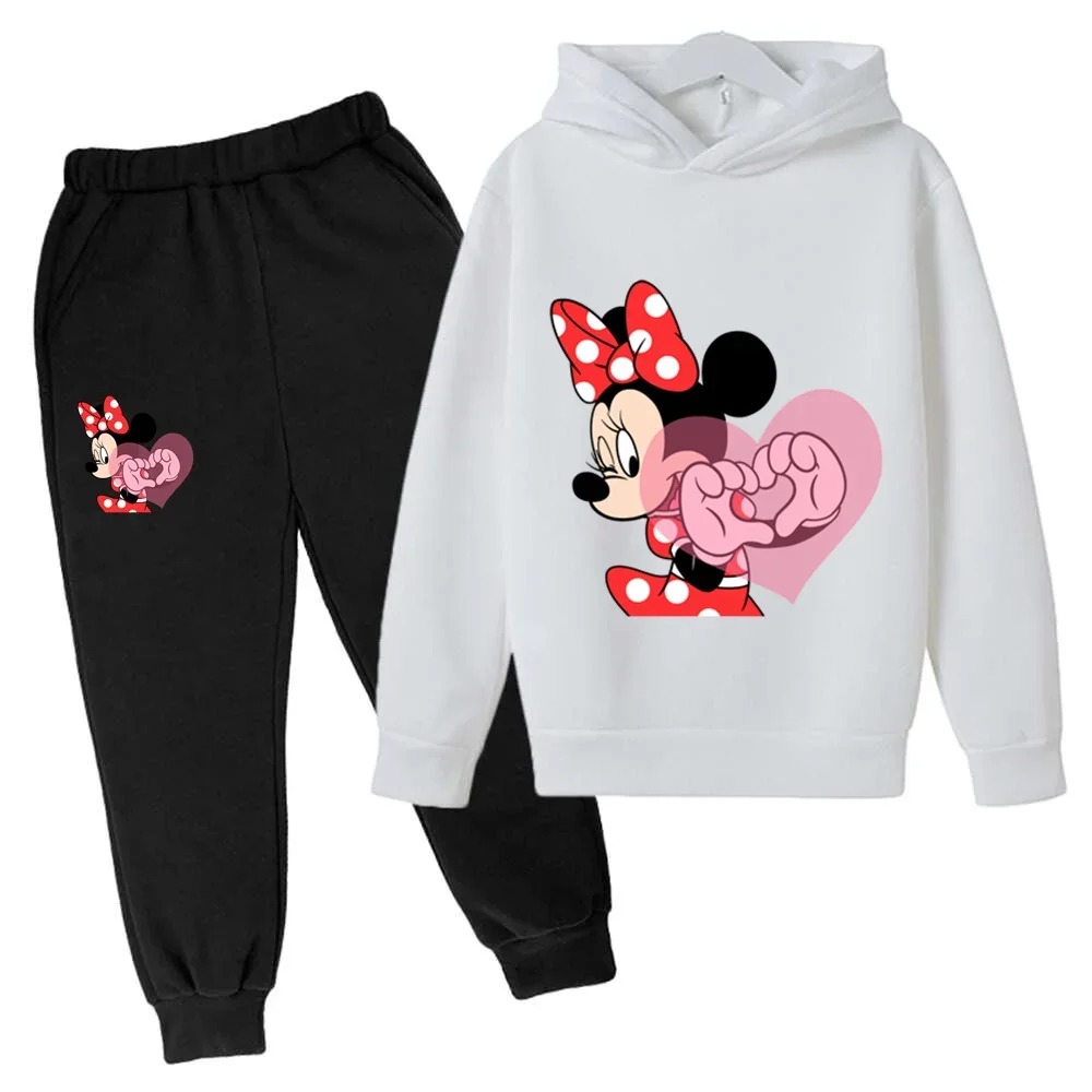 Fashion Sports Mickey Suit Disney Printed Hoodie + Trousers 2 Pieces Set Spring And Autumn Animation Men And Women Suit