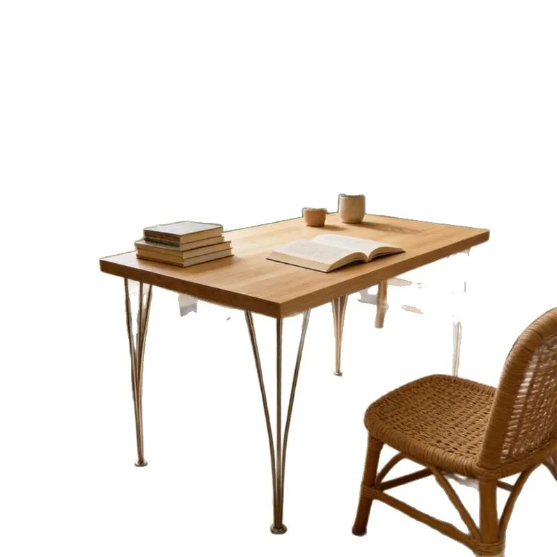 Medieval Bauhaus solid wood desk, household small apartment computer desk