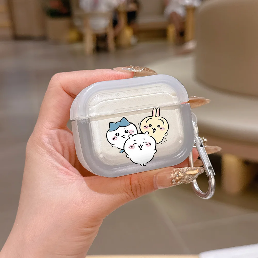 Étui en silicone translucide Usachi mignon et amusant pour Airpods 4 3 Pro 2 1, écouteurs sans fil, housse de protection pour écouteurs Pro2