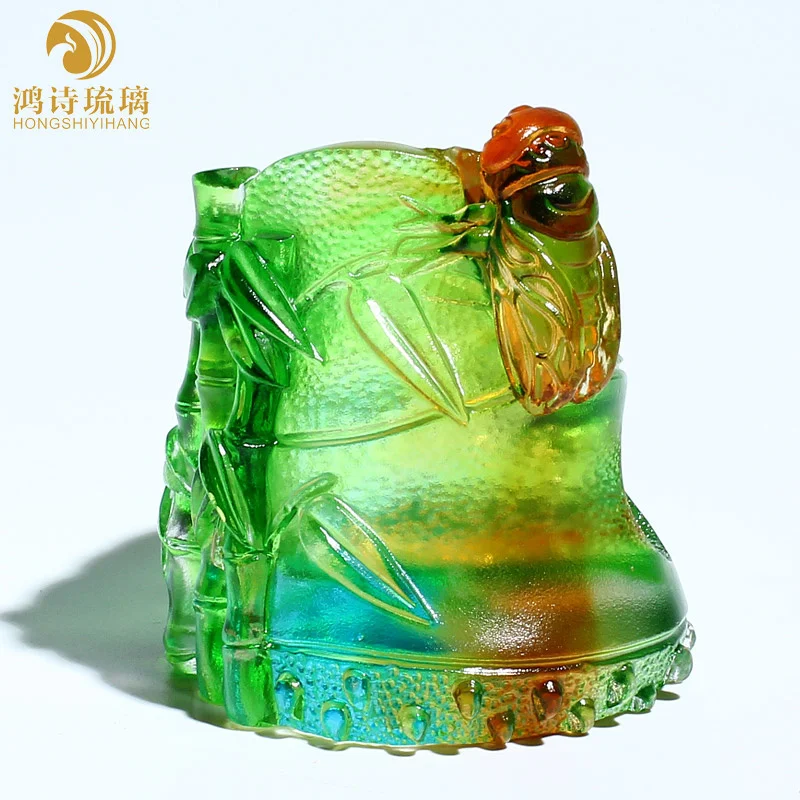 Chinese Style  Colored  Glaze Bamboo Pen Container Creative Decorations Pen Holder