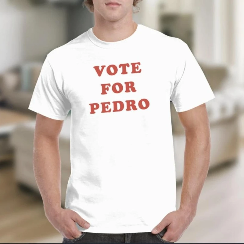 Autumn Napoleon Dynamite Vote for Pedro TShirt Fashionable Streetwear Breathable Causal Short Sleeve Cotton Men's Clothing Top