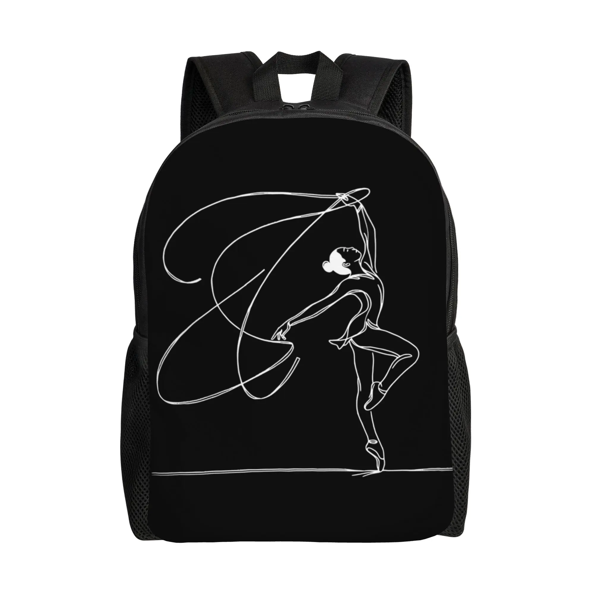 

Ribbon Dancer Line Art Gymnast Backpack Sport Backpacks Youth High Quality Big School Bags Funny Rucksack