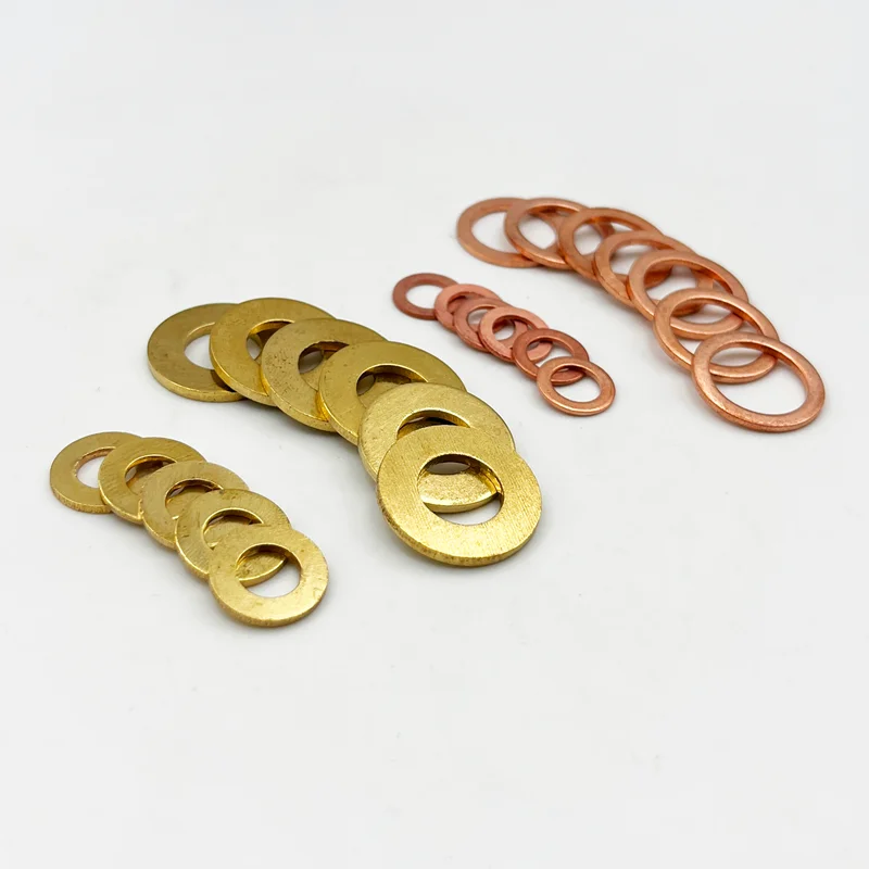 Solide reine kupfer flache waschanlage messing boot zerquetschen waschanlage dicht ring kupfer öl stopfens cheibe metall halterung o ring m2 m3 m4 M6-M20 – Detail 6