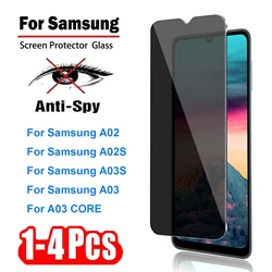 1-4Pcs Anti-spy Protective Tempered Glass for Samsung Galaxy A02S A03S Privacy Screen Protector for Samsung A03 Core Films Glass