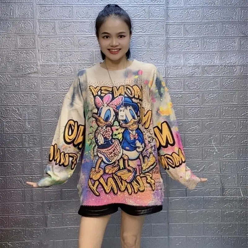 

Kawaii Girl Cartoon Anime Style Women's Pullover Knitwear - 2026 New Warm Woman Clothes Tops Cute Cozy Sweater Winter Fashion