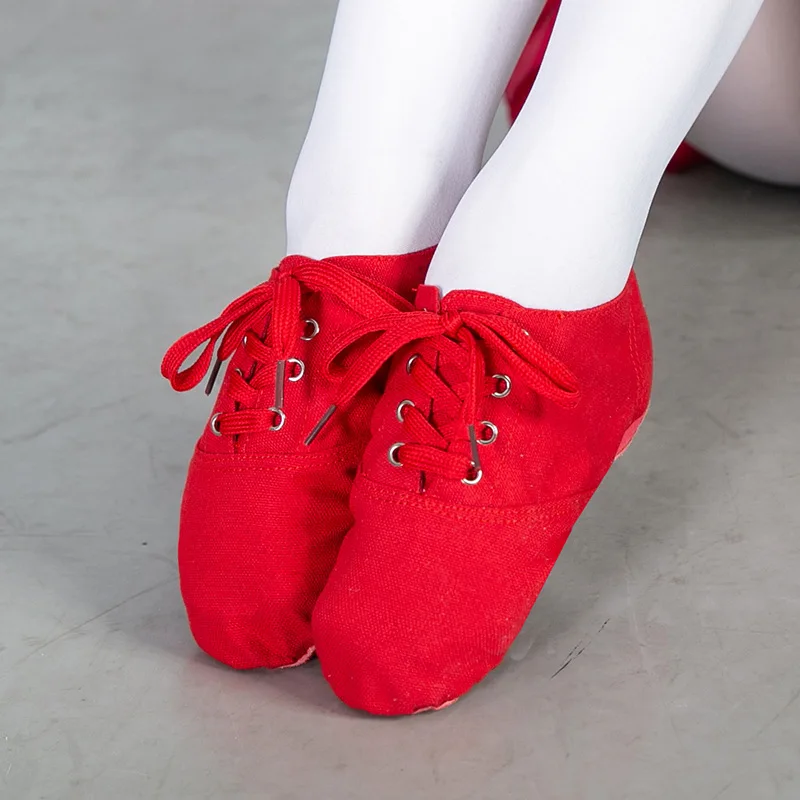 Bottes de Jazz montantes en toile pour femmes, chaussures de danse avec semelles souples, chaussures de Ballet d'entraînement