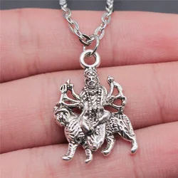 Dropshipping Antique Silver Color 19x28mm Indian God Pendant Necklace For Women