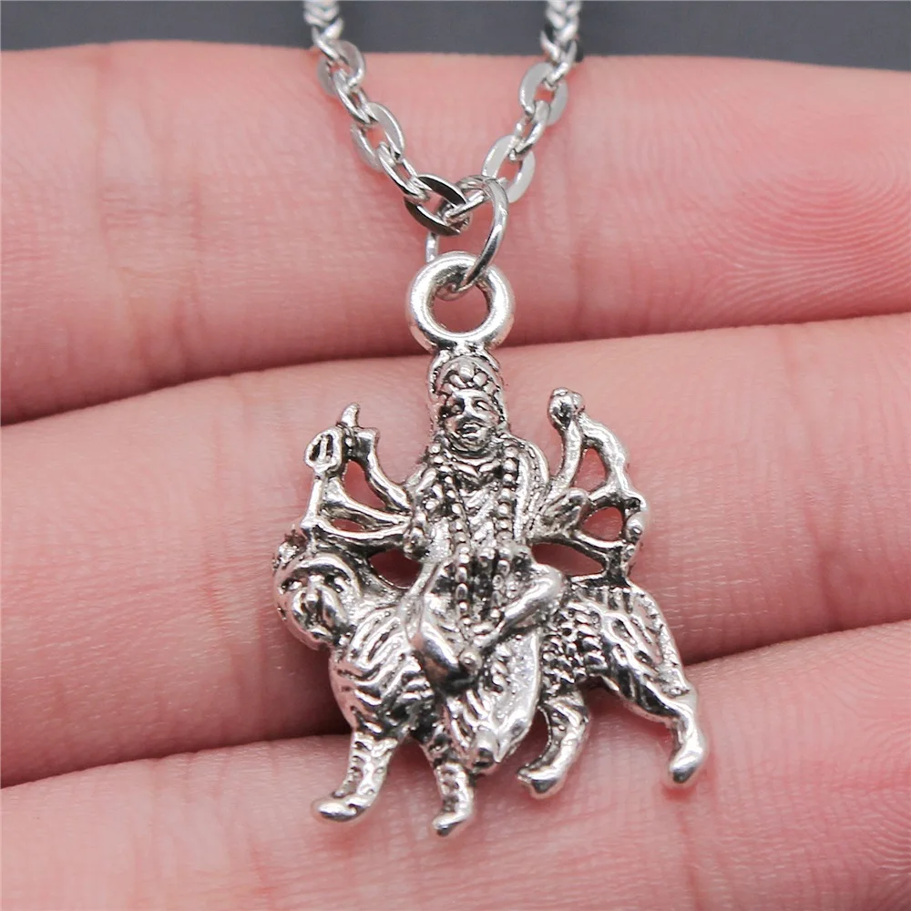 Dropshipping Antique srebrny kolor 19x28mm indyjski bóg naszyjnik dla kobiet