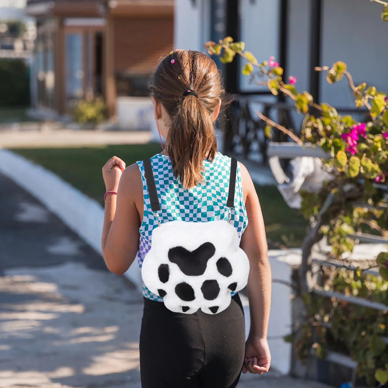 

Paw Backpack for Girls Playful Kitten Look Strong Material Large Capacity Fits Makeup Books Daily Essentials Smooth