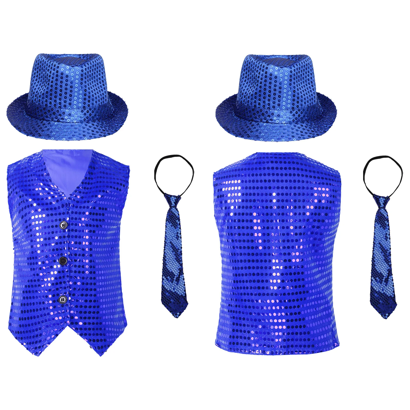 Jungen Mädchen Pailletten Weste Weste Street Dance Hip-Hop Jazz Party Street Show Performance Kostüm Halloween Cosplay Dress Up