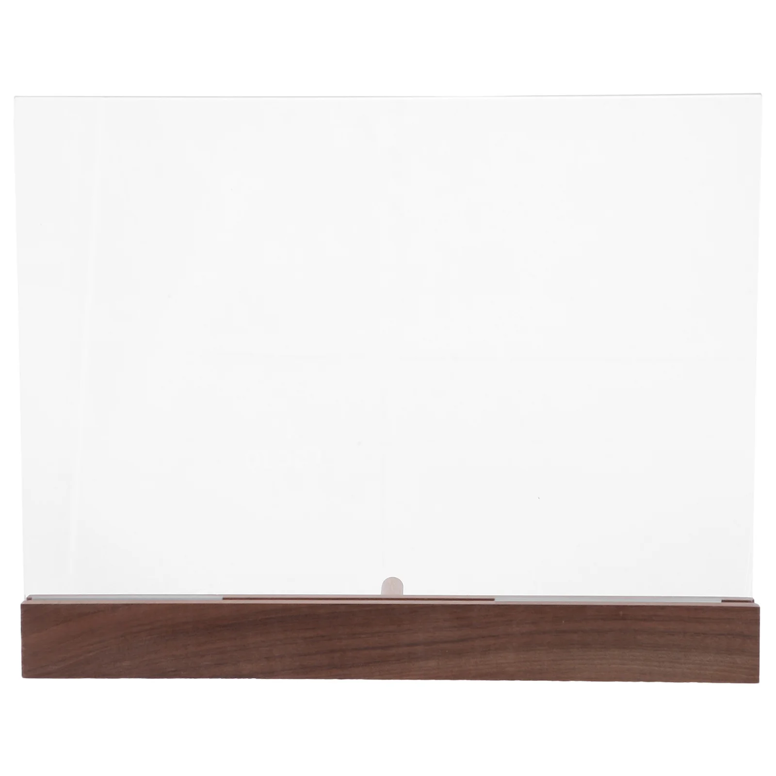 

Clear Acrylic Sign Stand Holder Double Sided Walnut Wood Base Tabletop Display Certificate Diploma Party Decor Stand