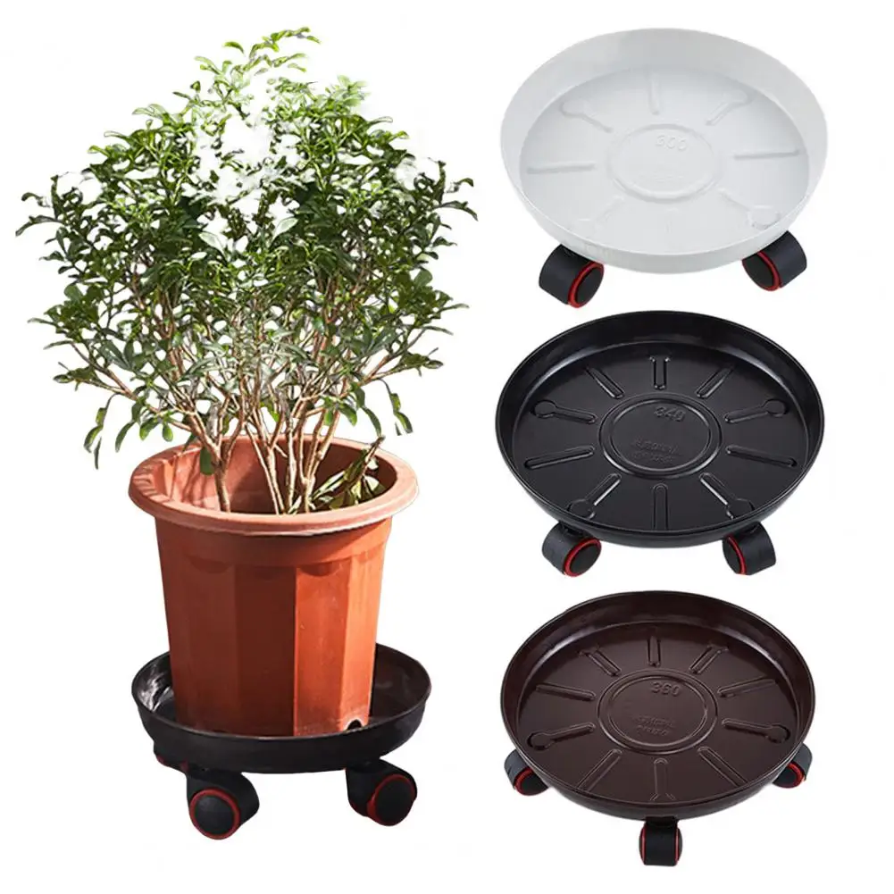 

Flower Pot Stand with Wheels Durable Metal Plant Caddy with 360° Rotating Wheels for Indoor Outdoor Use Heavy Duty for Mobility