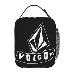 Volcom-Logo Thermal Insulated Lunch Bag for Office Portable Food Container Bags Men Women Thermal Cooler Lunch Boxes